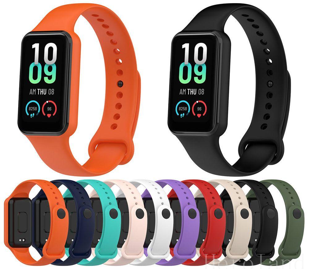 Fashion Silicone WatchStrap For Huami Amazfit Band 7 SmartWatch Band Bracelet Wristband For Amazfit band7 Strap Buckle +film