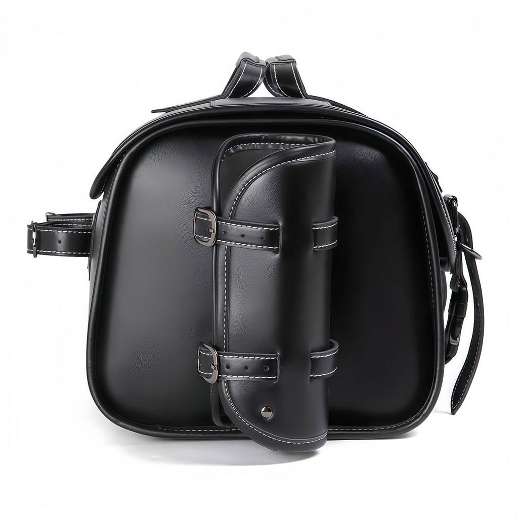 Motorcycle Tail Bag Seat Bag Saddlebags Luggage Bag Multifunctional PU Leather Motorbike Helmets Bag Storage Bag