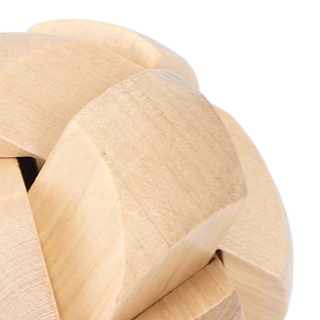 Wooden Brain Teaser Puzzles Football Shape Preventing Alzheimer Unlock Interlock Puzzle Toys for Adults