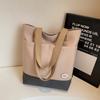 Commuter Tote Bag Women Color Block Underarm Bag Student Shoulder Bag