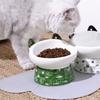 Large Capacity Pet High Foot Bowl Non-slip Dog Food Feeding Basin Ceramic Cat Bowl  Kitten Puppy