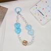 Creative Candy Color Heart Phone Chain Beaded Keychain Pendant for Bags and Earphone Cases