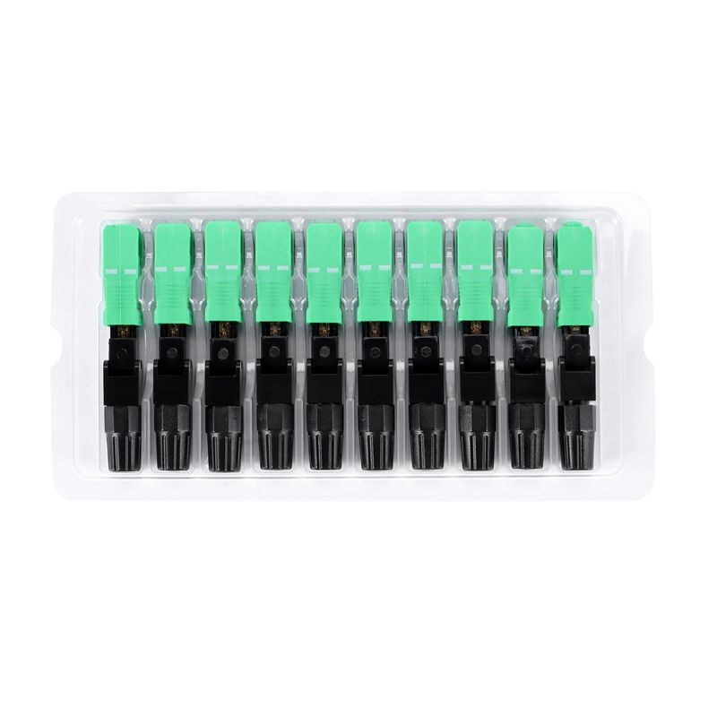 A84E-40Pcs Sc/Apc Fiber Optic Connector Embedded Single Mode Component Fiber Optic Quick Connector-Black + Green