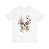Floral Skull Illustration Tee | Skull with Poppies and Wildflowers
