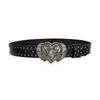 Unisex Jeansgürtel Schwert Rotes Herz Gothic Mode Gürtel Für Frauen Designer Luxus Schwarzer Nieten Punk Accessoire Herren Gürtel Männlich