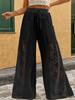 Grote Maat Dames Patchwork Kant Wijde Pijp Casual Broek