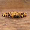 Pixiu Carving Tiger Eye Money Financial Business Good Luck Charm Power Stone Adjustable Length [Coai] Luck, Luck, Luck, Bracelet,