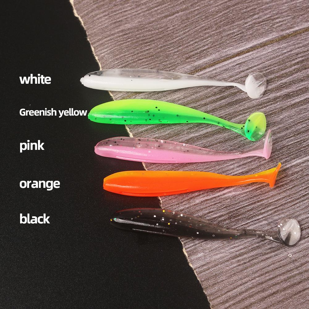 50pcs Two-Tone T-Tail Soft Baits: Freshwater Bass & Mandarin Fish Lures with Micro Object Long Cast Design