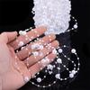 2/5/10 Metros Cordão de Pérolas Imitadas Linha de Pesca Pérolas Artificiais Cordão 8+3mm Corrente de Contas para Artesanato Guirlanda Flor Decoração de Casamento