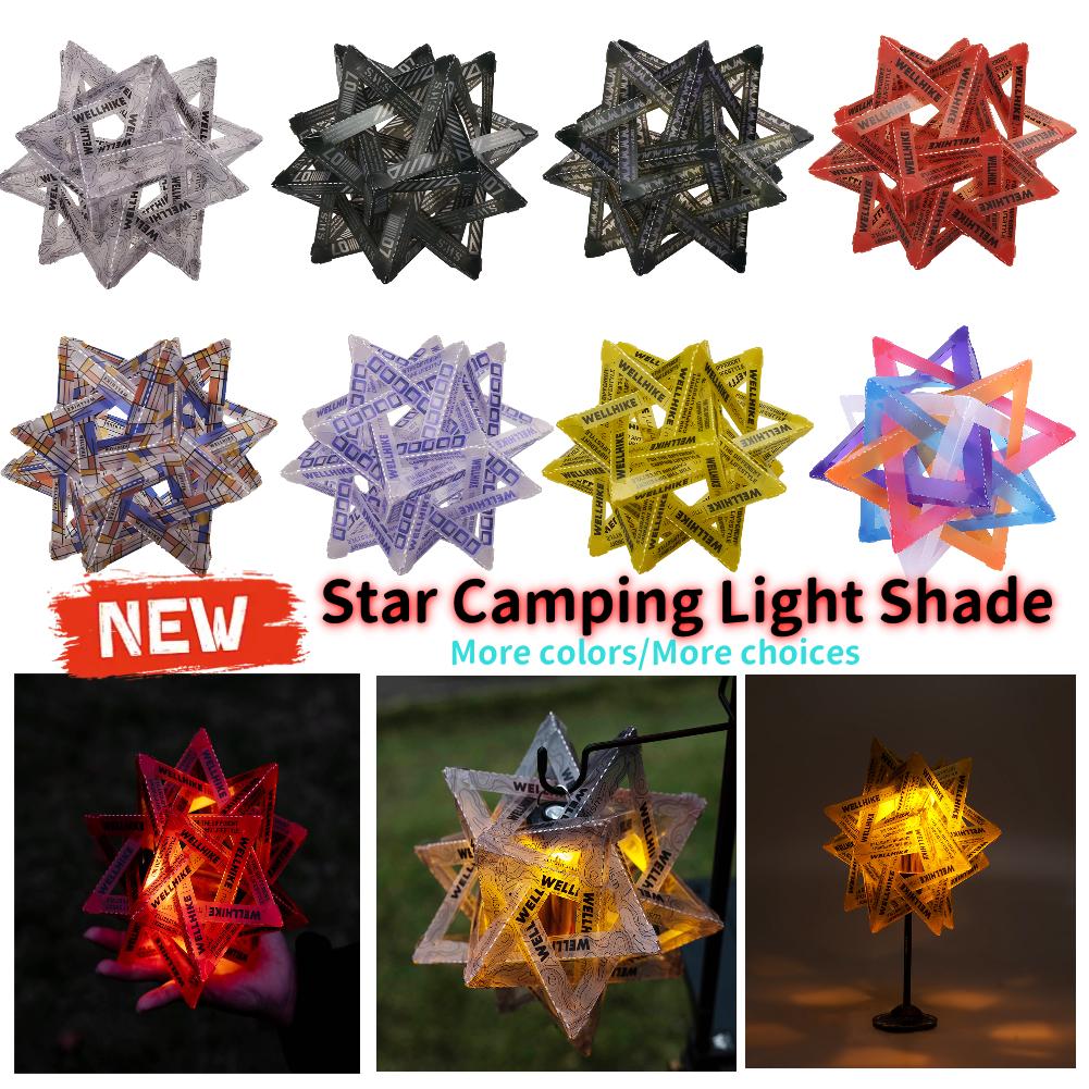 DIY Outdoor Star Camping Light Shade Waterproof Hollow Out Lampshade PP Board Parts for Camping Tent Lantern Accessories