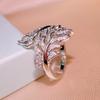New Zircon Jewelry Rings  Fashionable European and American Styles  Adjustable Leaves