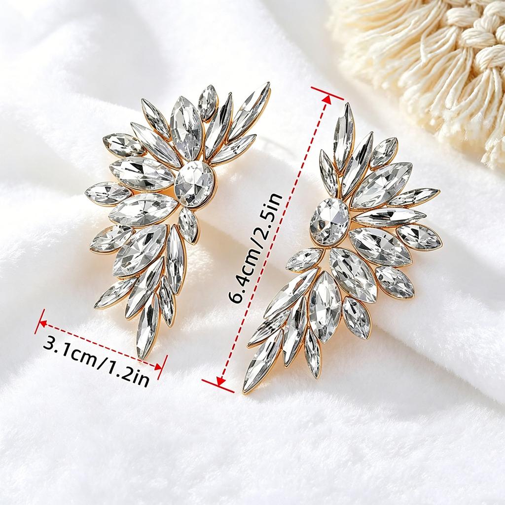 Vintage Round Diamond Round Flower Stainless Steel Earrings Design Premium Leaf Women's Stud Earrings