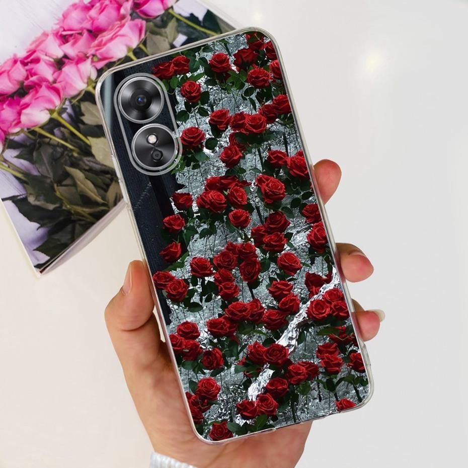 Schöne Hülle mit Aufdruck für OPPO A17 (CPH2477) Weiche Silikon-TPU-Rückabdeckung für Oppo A17 A 17 4G Handyhüllen