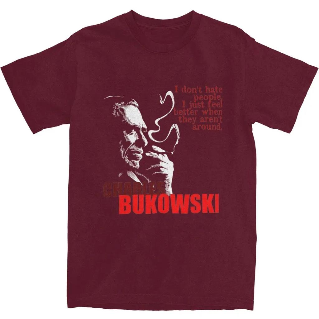 Famous Poet Poet Author Charles Bukowski T Shirt Summer Awesome Tshirts Cotton Hip Hop Tee Shirt For Unisex Shortsleeved Tees