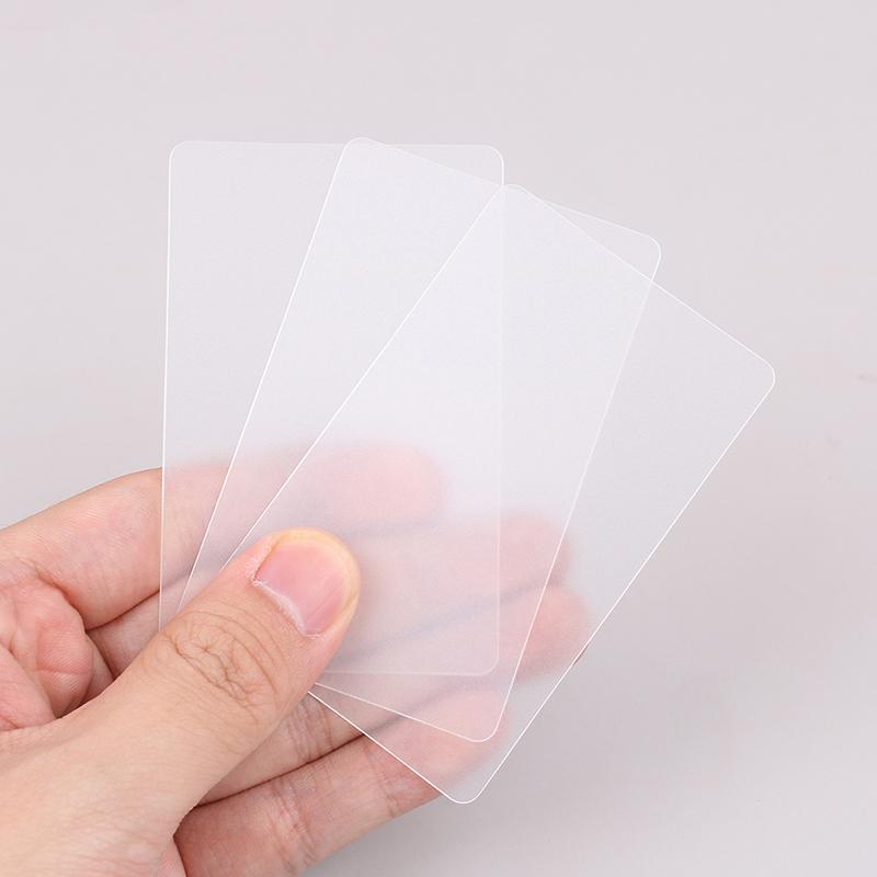 Carte de vizită transparentă goală de 10 bucăți, rezistentă la apă, pentru rechizite de birou școlare