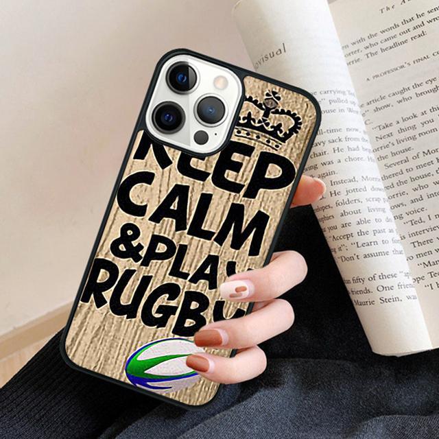 Keep Calm and Play Rugby Phone Case Back Cover for iPhone 17 Air 16 15 14 13 11 12 Pro Max Plus Fundas Coque