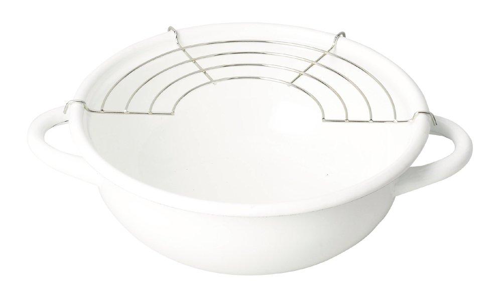 

Pearl Metal 20cm Enamel Bran Kitchen Tempura Pan HB-3677 белый