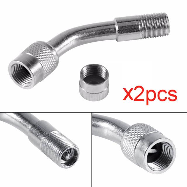 

2 шт., адаптер для изогнутого клапана для мотоцикла, угол 45, 90, 135 градусов, адаптер для удлинителя клапана для грузовика, автомобиля, мотоцикла, велосипеда