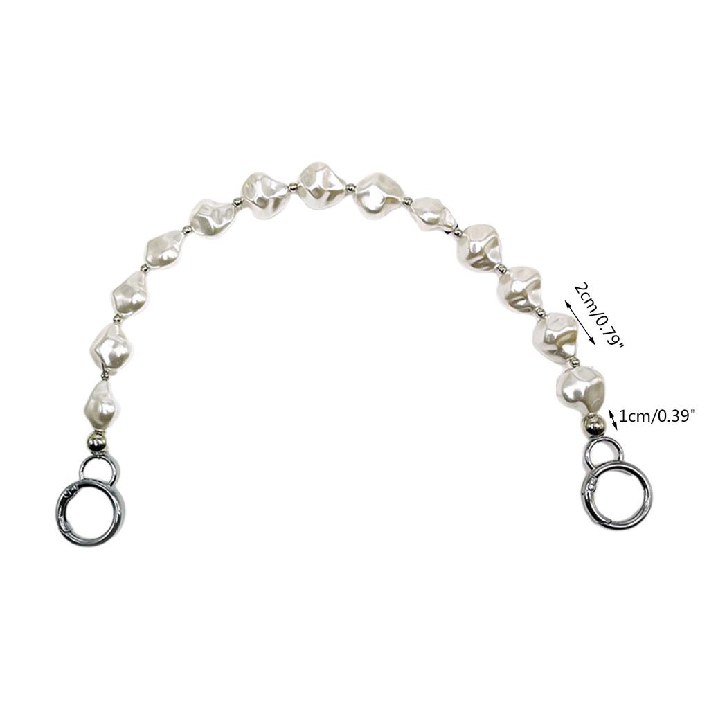 Bag Strap Extender Short Imitation Pearl Purse Chain Strap Replacement for Shoulder Crossbody Bag