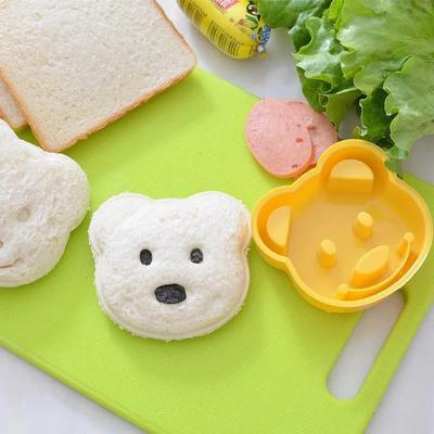 3pcs/set Sandwich Mould Bear Rabbit Car Shaped Bread Mold Cake Biscuit Embossing Device Crust Cookie Cutter Pastry Baking Tools