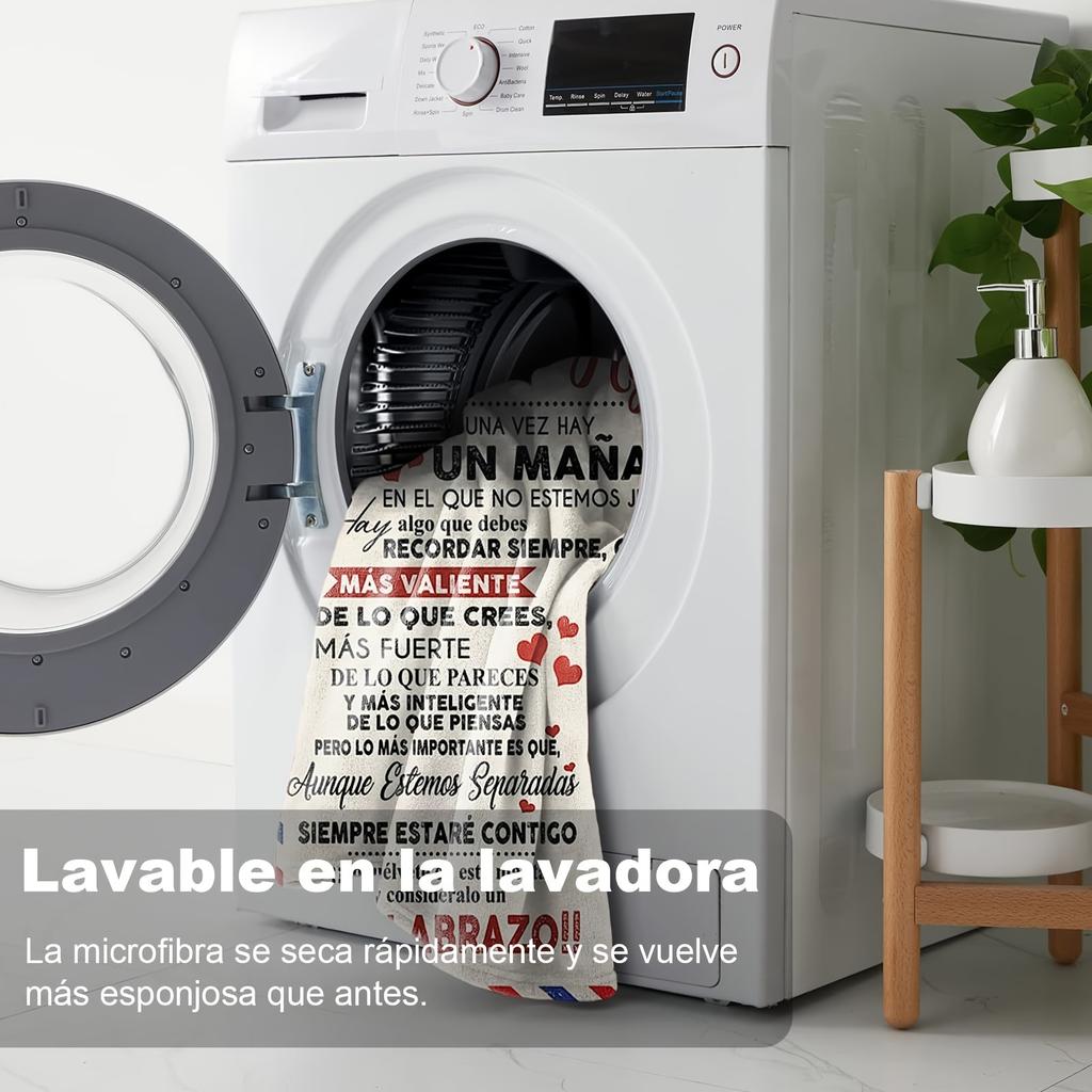 Modern Spanish Love Letter Blanket for Daughter - Flannel Woven,All-Season Comfort - Ideal Girls Birthday Gift, Machine Washable