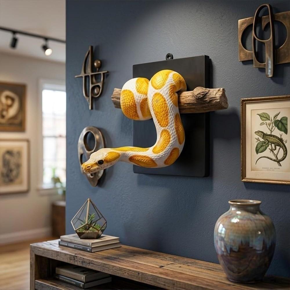Gothic Accent 3D Metallic Snake Sculpture Realistic Python Hanging Decor Christmas Gift