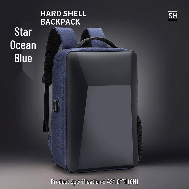 

Men s Waterproof Hard Shell Backpack - High-End Reflective Business and Casual Laptop Bag, Customizable for School or Work.