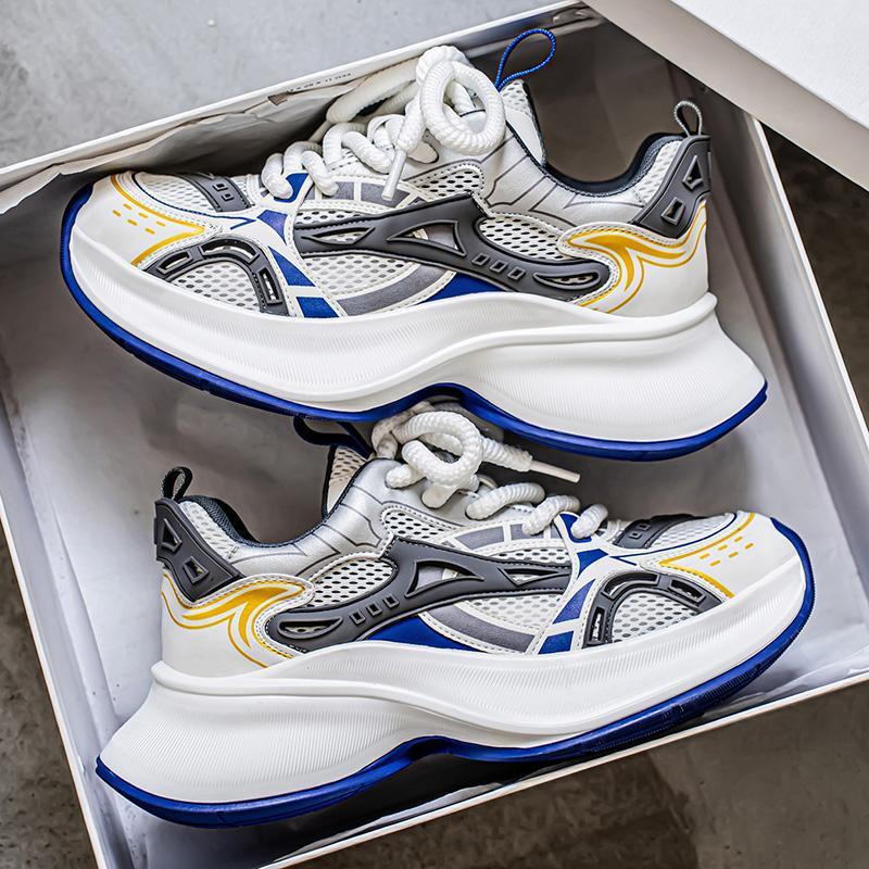 

Мужская обувь, модные трендовые кроссовки с толстой подошвой, для активного отдыха, нескользящие, удобные, дышащие, повседневные, мягкие кроссовки для бега 43 белый