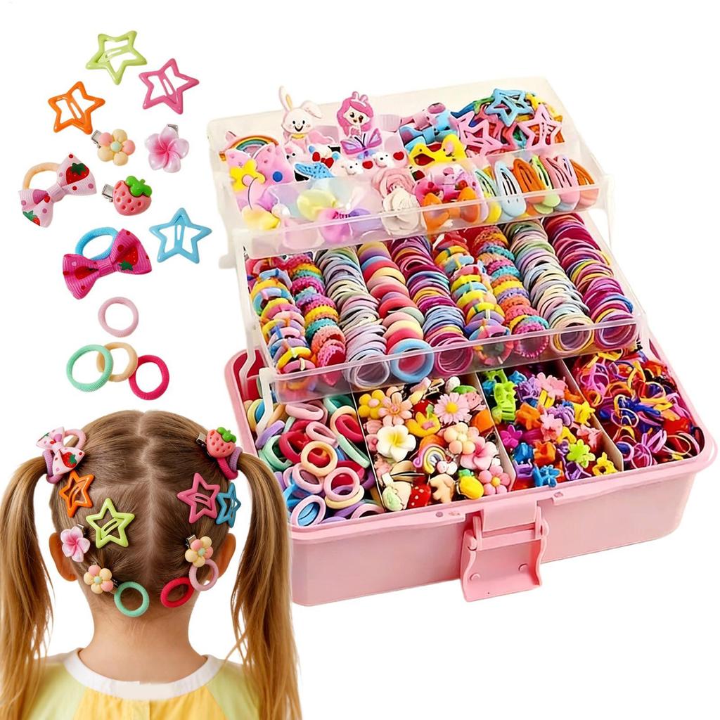 Girls Hair Accessories Set Elastic Barrettes Hair Accessories for Girls, for Carvinal Birthday Holiday Stocking Stuffer Dress Up