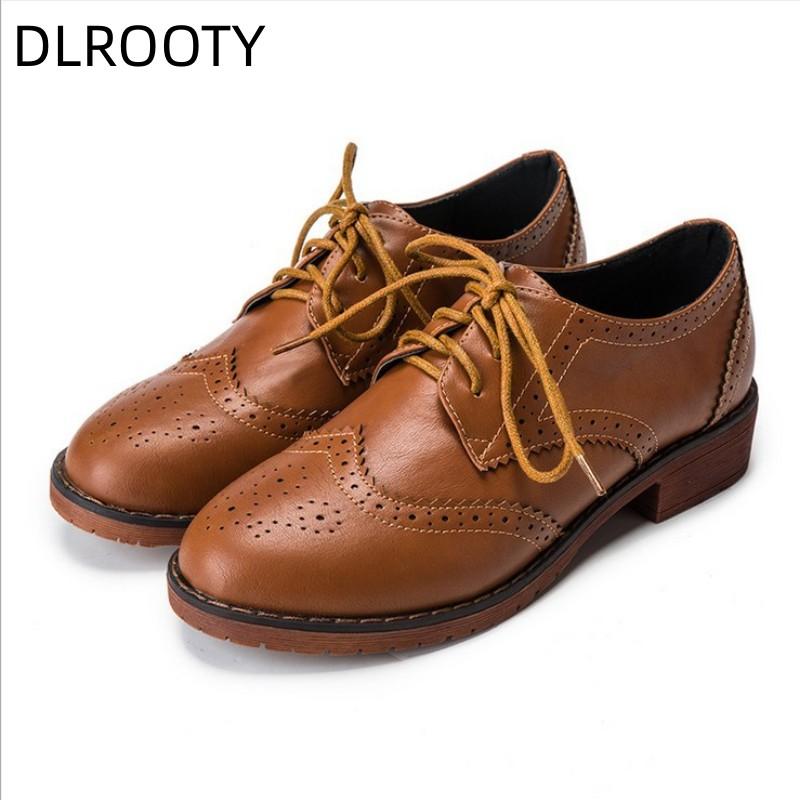 Fashion PLUS Size 34-43 Brogue Oxford Shoes Women Flats New Spring 2025 Fashion Women Shoes Sapatos Femininos Sapatilhas Zapatos Mujer