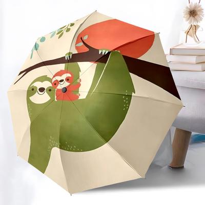 1pc Sloth Family Automatic Open/Close Umbrella Compact Folding Umbrella, All-Season Portable Umbrella for Women/Men F1124237