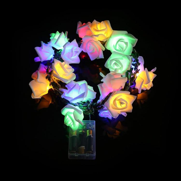 LED Colorful Rose String Lights for Valentine's Day & Romantic Room Decor