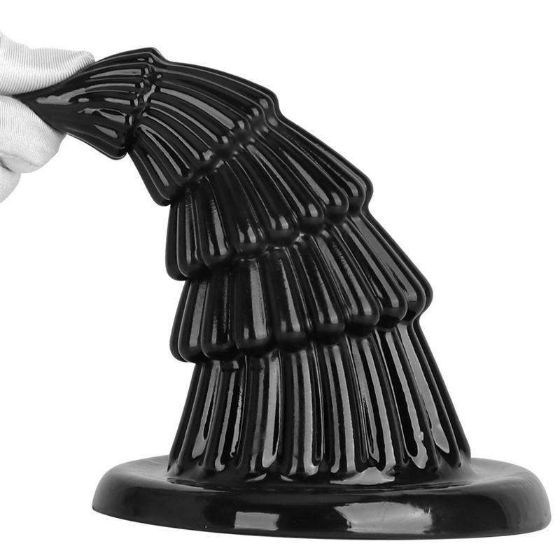 Black Christmas Tree Soft Super Large Anal Plug Suction Cup Anal Sex Products Extra Large Thick Fisting Toy