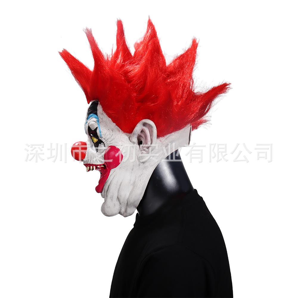 Halloween Space-Themed Red-Haired Killer Clown Mask Latex Smiling Mask Halloween Horror Show Cos Props