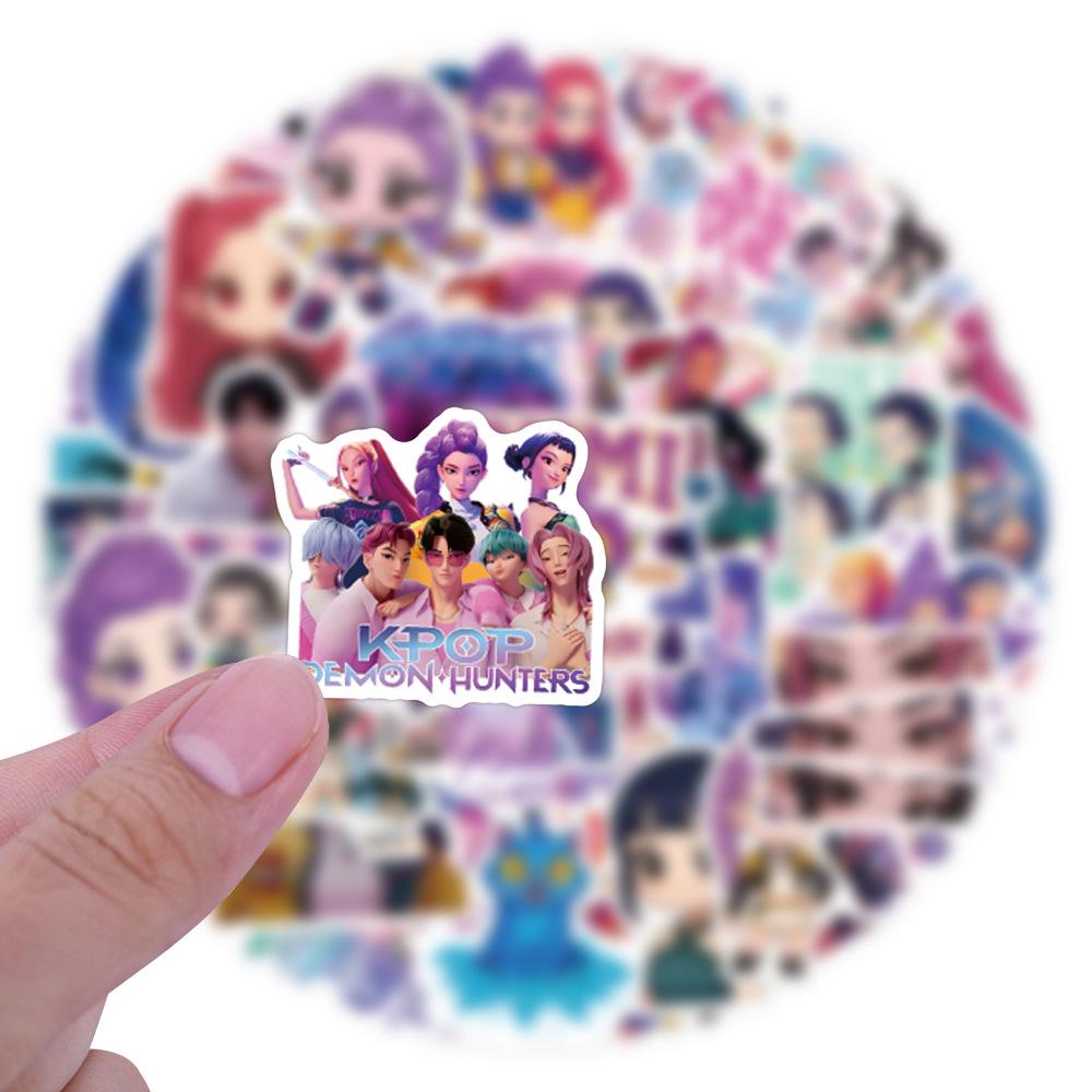 55 K-Pop Demon Hunter Girl Group Anime Stickers: Cartoon Characters 2D
