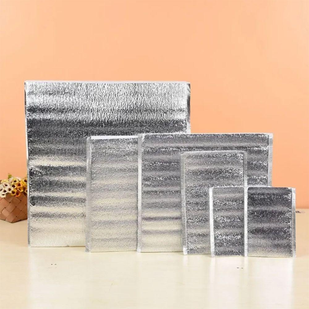 40 Stück/Packung 3 mm Dicke Aluminiumfolienbeutel Eis Kalt Warm mit Verschluss Isolierbeutel Lebensmittel Thermischer Kühltasche Lieferservice