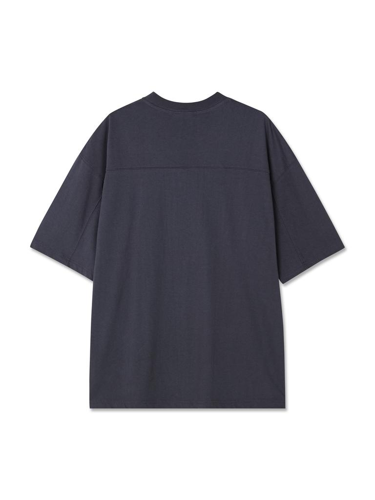 PSSHOPPER Original Logo High-Density Back Cut Short Sleeve T-Shirt [Navy]