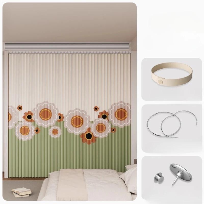 Rideau à coulisse pliante pour dressing, Rideaux de dressing pliants sans portes, Rideaux de porte anti-poussière pour armoire