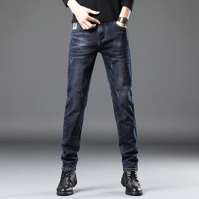 

Men s Spring/Autumn Trendy Slimming & Height-Boosting Elastic Slim Fit Jeans 32