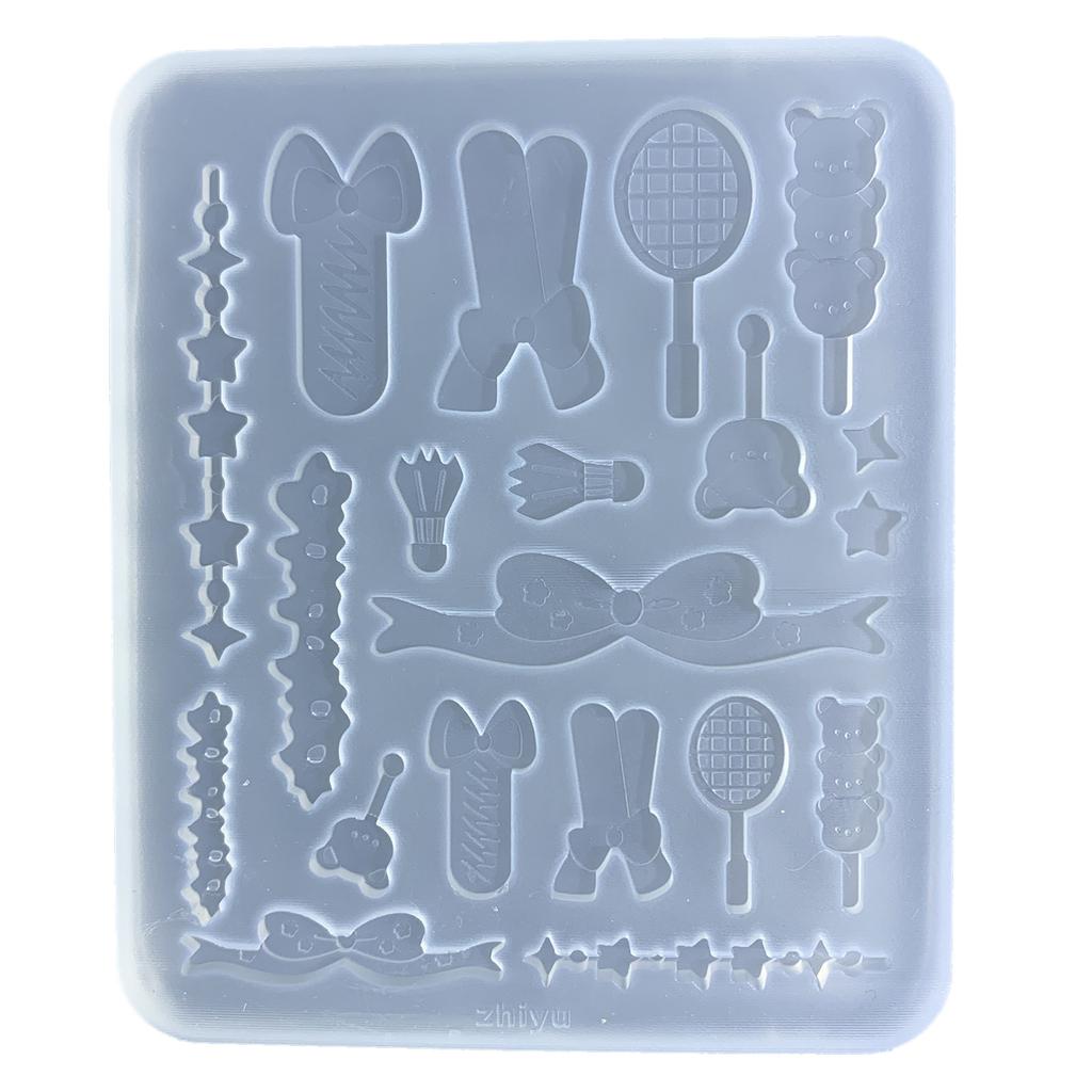 Playing Card Silicone Resin Mold Tiny Bowknot Star Tennis Shape Mold Filling Craft 3D Clothes DIY Making Handmade Crafts