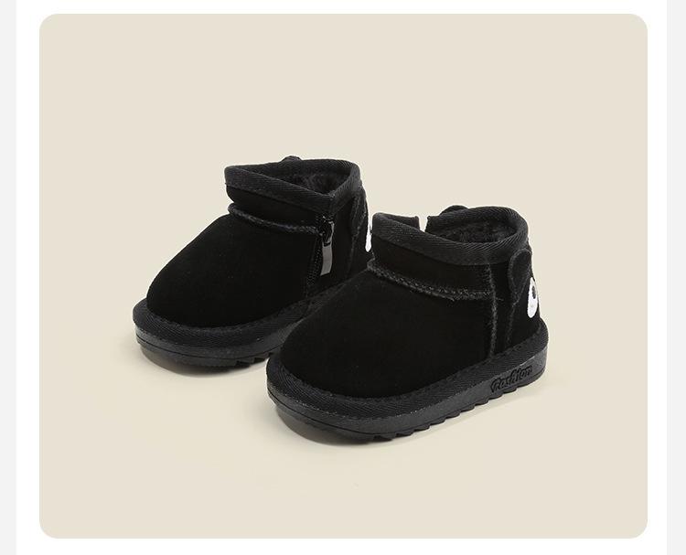 Winter Boys' Matte Leather Boots: Warm Infant & Toddler Walking Shoes