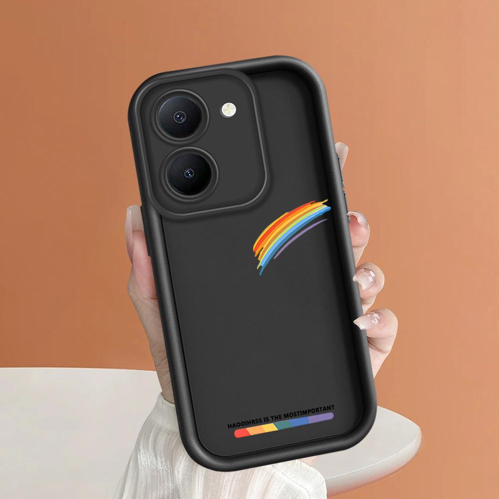 Soft Silicone Square Ladders Cartoon Pattern Full Cover Camera Protection Shockproof Case for iPhone Infinix Tecno Vivo