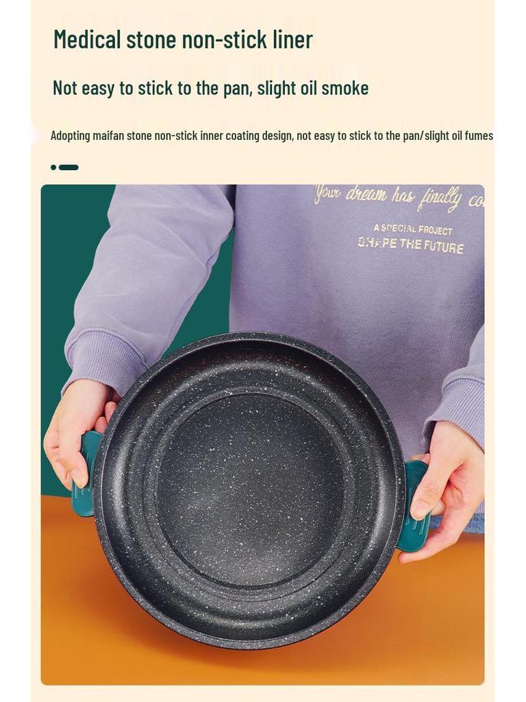 110V Mini Non-Stick Electric Baking Pan & Frying Pot: Multifunctional Home Oven & BBQ Stove