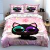 Cute Cat Themed Decoration Set Multiple Sizes Kid'S And Adults' Bedroom Exquisite 3Pc Bedding Set, Gift