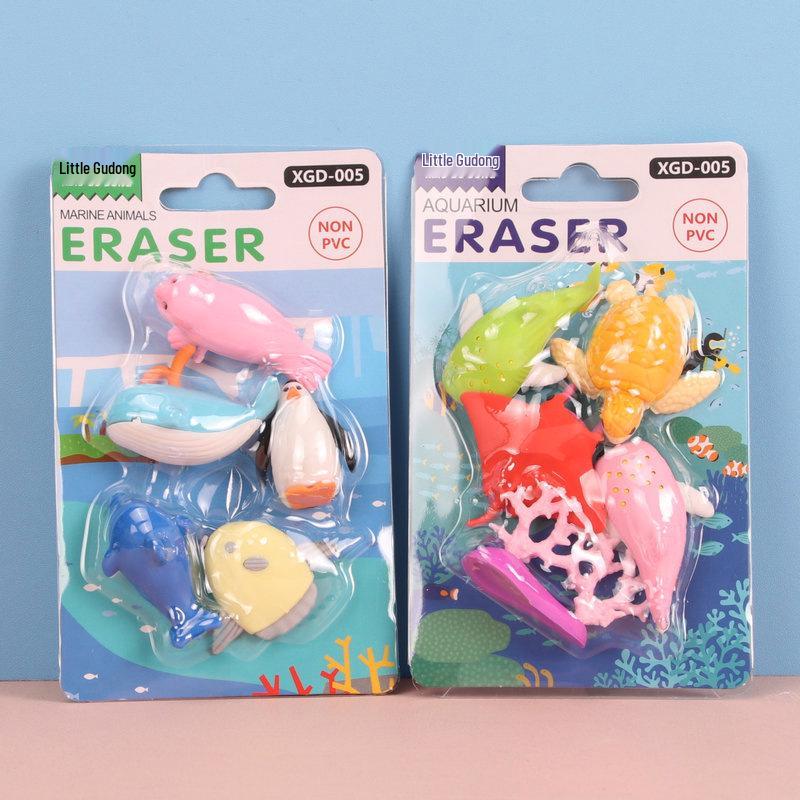 Adorable Cartoon Mini Eraser Set for Students – Perfect Back-to-School Gift