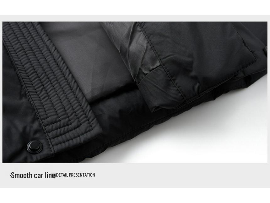 Men's Hooded 90% White Duck Down Jacket - Detachable, Warm Winter Coat