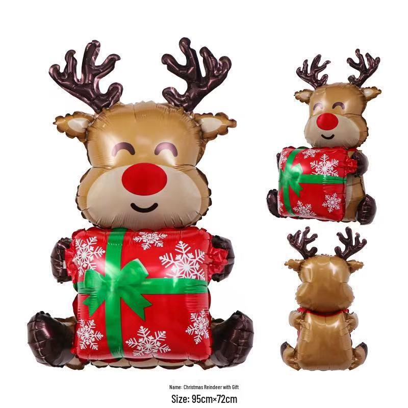 Large Christmas Tree and Santa Claus Aluminum Foil Balloons for Window Display 