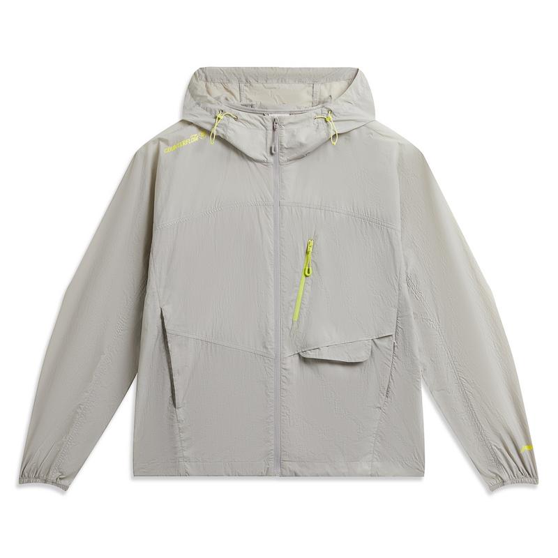 

Li Ning Outdoor CF Легкий Прохладное Ощущение Водоотталкивающий Быстросохнущий UPF 50+ С Капюшоном Защита от Солнца Ветровка Женская Верхняя одежда Дымовой Серый AFDW216-3 M
