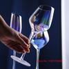 2 Pcs Color Pearl Crystal Wine Glass Wedding Party Glassware Drink Cup Plating Rainbow Oblique Bordeaux Goblet Champagne Flutes