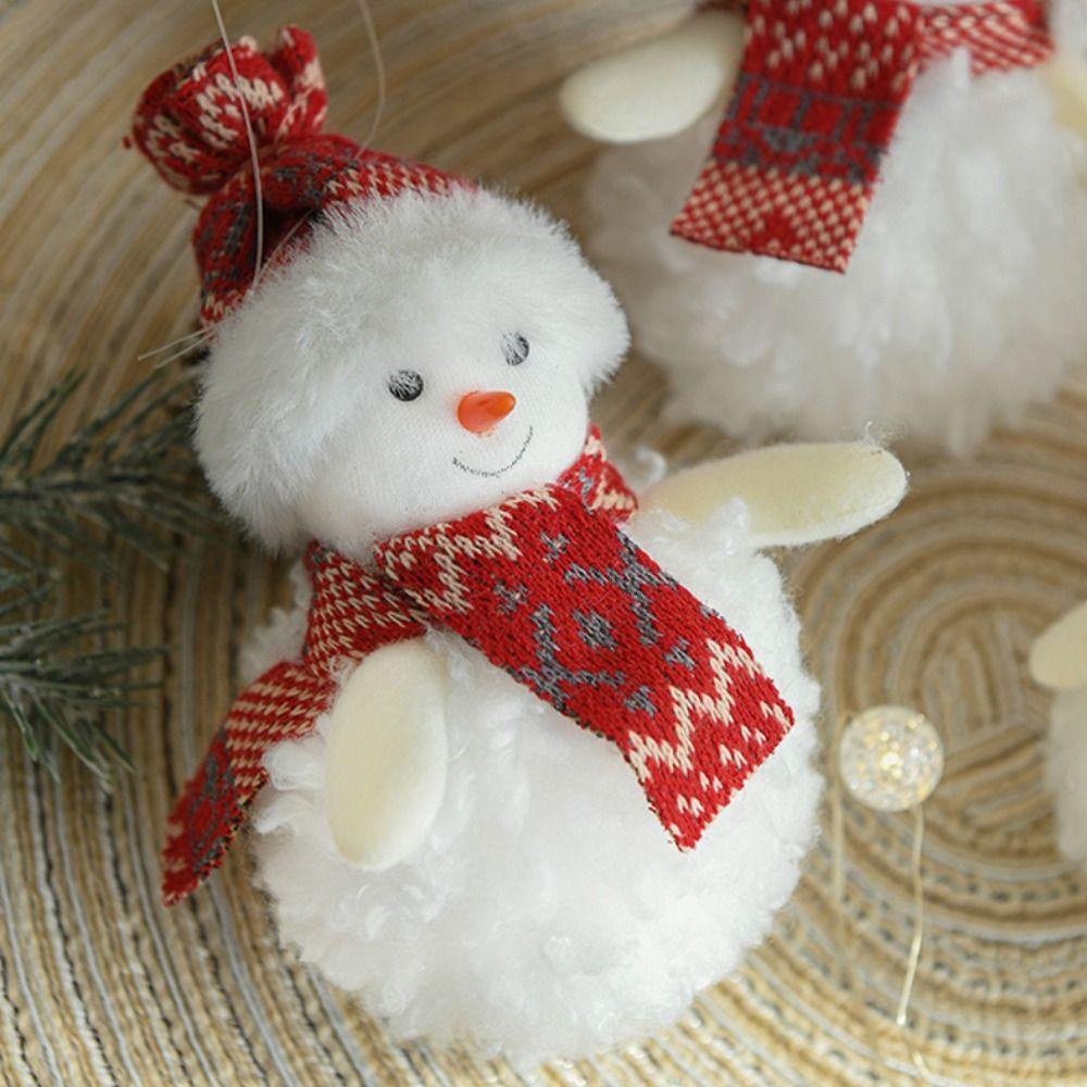 Cute Christmas Plush Snowman Pendant Xmas Ornament Christmas Tree Pendant  New Year